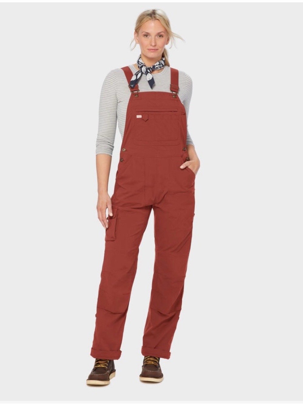 Duluth Trading Women's Heirloom Gardening Bib Overalls Brick XS - Picture 3 of 10